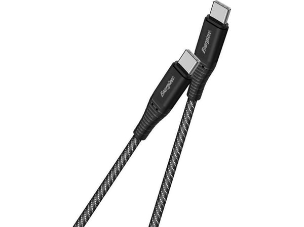 Energizer USB-kabel USB-C til USB-C 2 m, svart (C541CKBK)