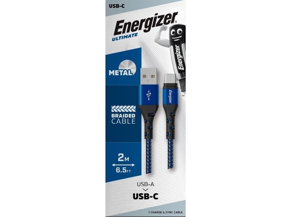 Energizer USB-kabel USB-A till USB-C 2 m Blå (C520CKBL)