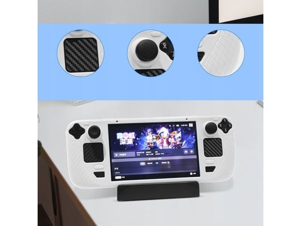JYS etui/cover + beskyttelse til knapper gummier til Steam Deck / hvit / Jys-sd011