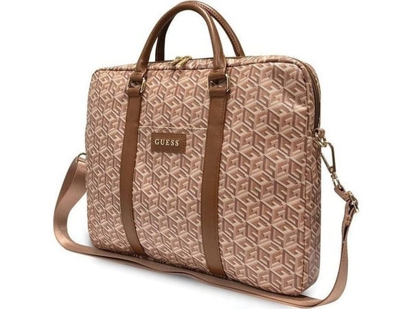 Guess bærbar veske 16" GCube Stripes beige (GUE002884)