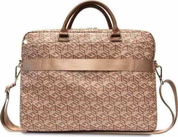 Guess bærbar veske 16" GCube Stripes beige (GUE002884)