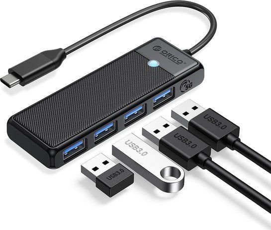 USB-hub Orico PAPW4A-C3-015-BK-EP 4x USB-A 3.0