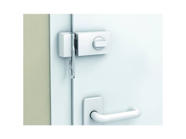Basi 1302-0201 Extra dörrlås med slag Vit (blank)