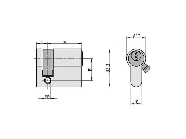 Basi G102 Profiilipuolisylinteri 10 / 30mm