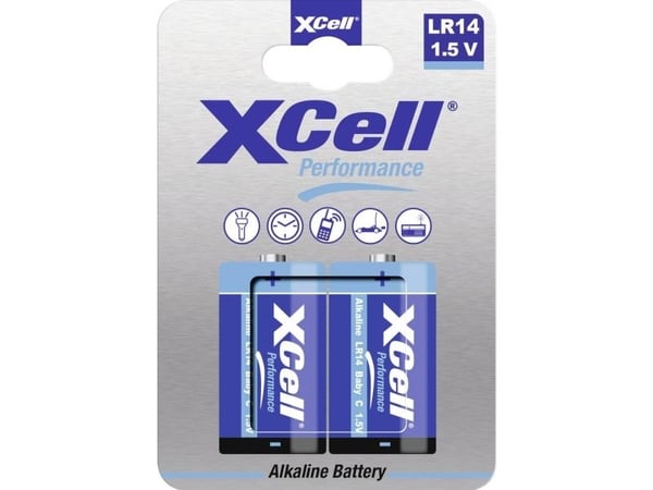 C-batteri R14 XCell LR14HP Alkali-mangan 1.5 V 2 stk