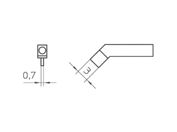 Weller T0054465399N, Loddespiss, Weller, 2x40, 1 stykker, 1 mm, 3 mm
