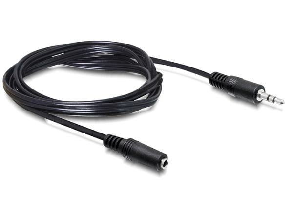 DeLOCK 84002, 3.5mm, Uros, 3.5mm, Naaras, 3 m, Musta