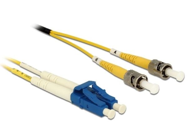 Delock - Nettverkskabel - LC-enkeltmodus (hann) til ST-enkeltmodus (hann) - 1 m - fiberoptisk - 9 / 125 micron - OS2 - halogenfri - gul