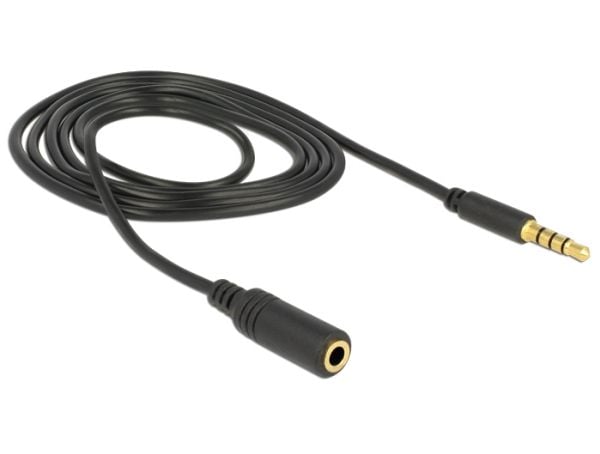 DeLOCK 84666, 3.5mm, Uros, 3.5mm, Naaras, 1 m, Musta