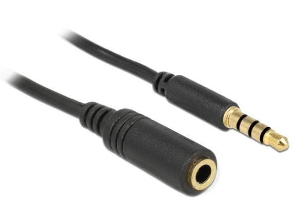 DeLOCK 84667, 3.5mm, Uros, 3.5mm, Naaras, 2 m, Musta