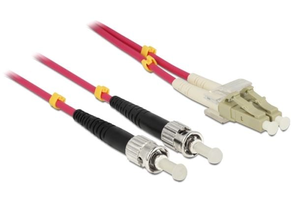 Delock - Nettverkskabel - ST flermodus (hann) til LC multimodus (hann) - 5 m - 5 m - fiberoptisk - 50 / 125 mikroner - OM4 - halogenfri - fiolett