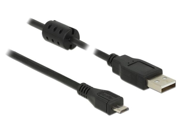 Delock - USB-kabel - USB (hann) til Micro-USB type B (hann) - USB 2.0 - 5 m - svart