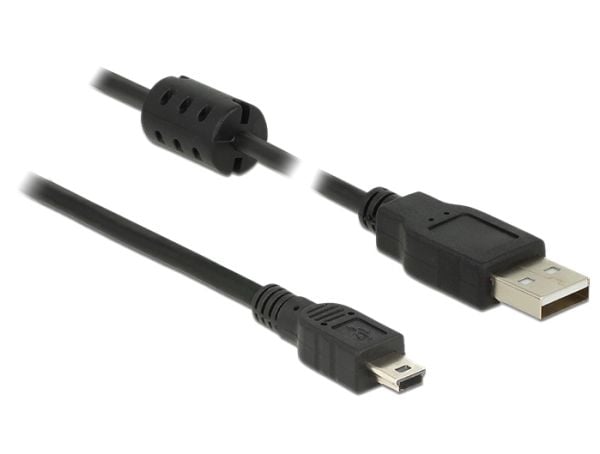 Delock - USB-kabel - USB (hann) til mini-USB type B (hann) - USB 2.0 - 1.5 m - svart