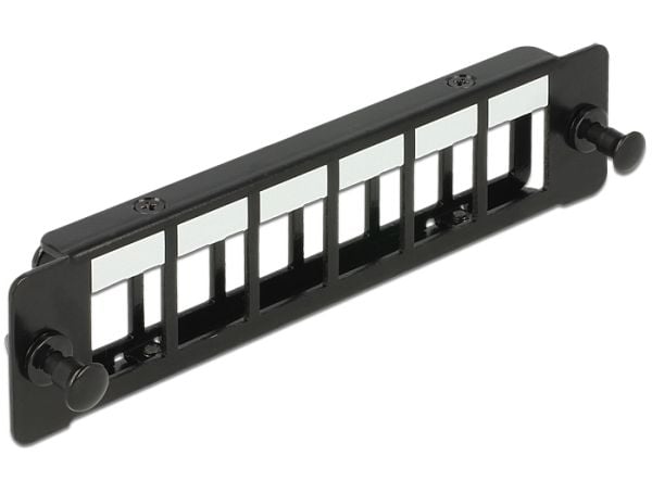 Delock Keystone Mounting Panel - Tomt panel - svart - 6 porter