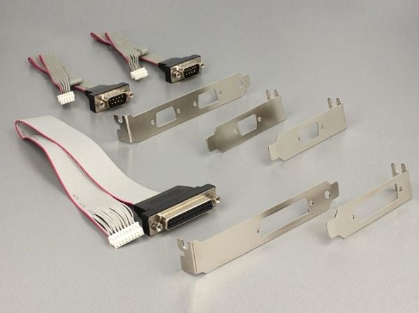 DeLock MiniPCIe I/O PCIe full størrelse 2 x Seriell RS-232 + 1 x Parallell - Adapter Parallell/Seriell - PCI Express 2.0 Mini-kort - RS-232 x 2 + p...