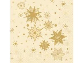 Servett 33 x 33 cm 3-lagers Stargazing Cream, 10-pack x 50 st/krt