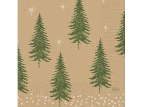 Servett Duni 33 x 33 cm 3-lagers Humble Trees Brun, 10 pk x 50 st/kartong