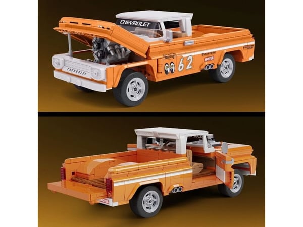 Hot Wheels Brick Shop Elite Series Custom '62 Chevy Pickup byggesett 858 stk.