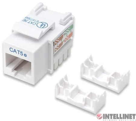 Intellinet 210355, Tasainen, Valkoinen, RJ-45, Naaras, 22/26, Cat5e Intellinet 210355, Tasainen, Valkoinen, RJ-45, Naaras, 22/26, Cat5e