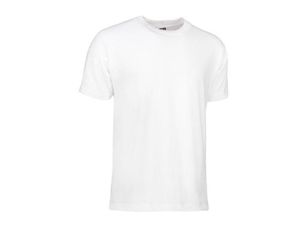 ID IDENTITY T-shirt T-TIME® med rund hals, fire-lags halsrib og nakke- og skulderbånd. Hvid Størrelse L