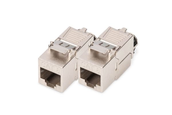 Digitus DN-93816-2, Litteä, Hopea, RJ-45, LSA, Naarasliitin, Naarasliitin, Naarasliitin