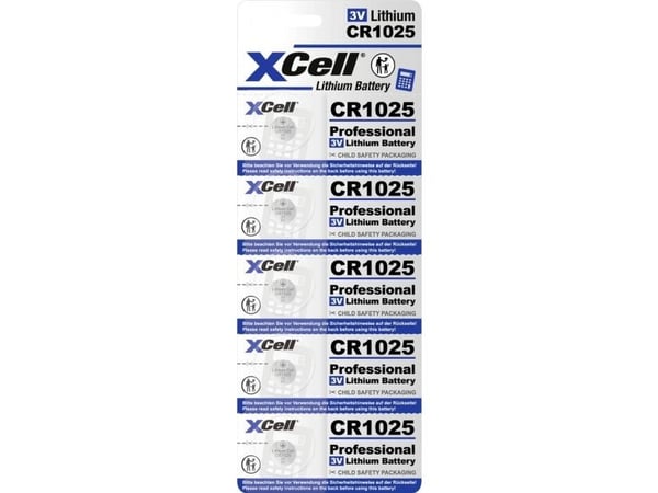 XCell knappebatteri CR1025 5 stk. 25 lithium