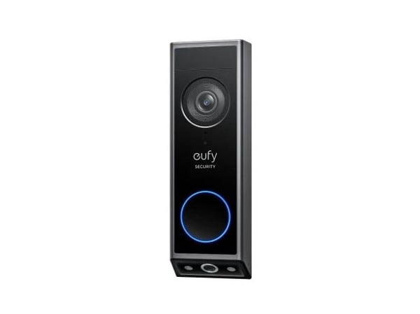 Eufy Video Doorbell 2K - Älykäs ovikello ja kello - kameralla - langaton - musta - Edge HomeBase Minillä