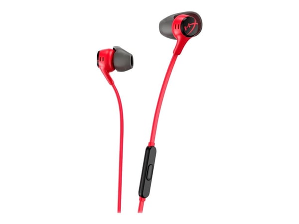 HyperX Cloud Earbuds II - Ørepropper med mikrofon - i øret - kablet - 3,5 mm jakk - rød