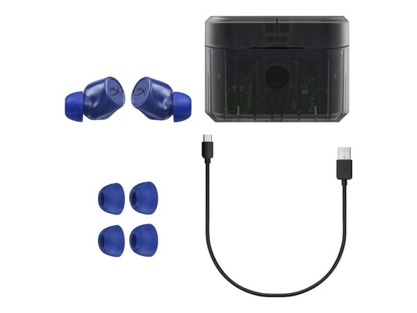 HyperX Cirro Buds Pro - True wireless-hodetelefoner med mikrofon - i øret - Bluetooth - aktiv støydemping - blå