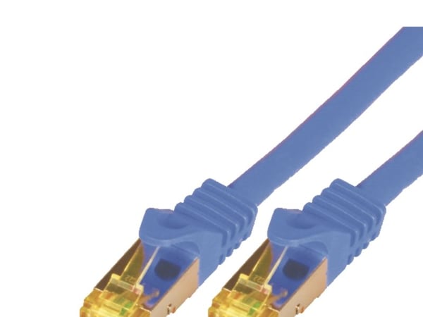 M-CAB - Koblingskabel - RJ-45 (hann) til RJ-45 (hann) - 7.5 m - SFTP, PiMF - CAT 7 - halogenfri, formstøpt, uten hindringer - blå