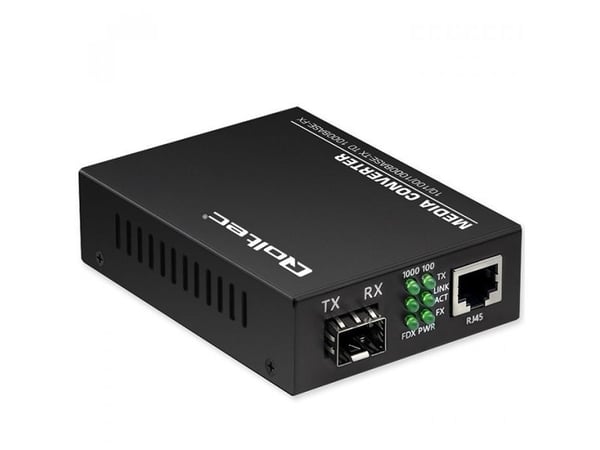 Qoltec - Fibermedieomformer - 1GbE - 1000Base-TX, 1000Base-FX, 100Base-TX, 10Base-T - RJ-45 / SFP (mini-GBIC)