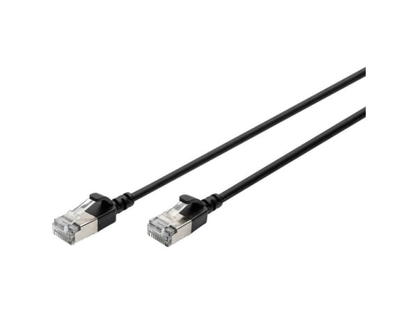 Digitus DK-1632-A-003S-BL, 0,3 m, Cat6a, F/FTP (FFTP), RJ-45, RJ-45, Svart