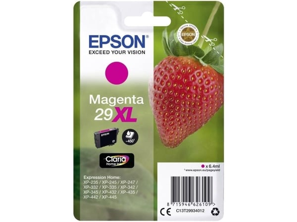 Epson 29XL - 6.4 ml - XL - magenta - original - blære med RF/lyd-alarm - blekkpatron - for Expression Home XP-235, 245, 247, 255, 332, 335, 342, 34...