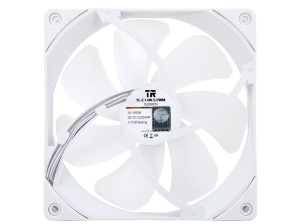 Thermalright TL-C14W-S, Vifte, 14 cm, 1500 RPM, Hvit