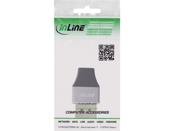 InLine 17291B, DisplayPort, Mini DisplayPort, Svart, Grå