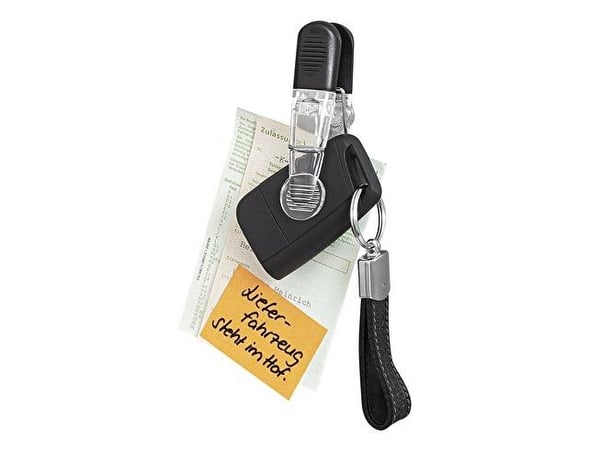 WEDO muistiinpanomagneetin pidike GLOSSY, 4 kpl, musta/selkeälasinen magneetti, jossa on käytännöllinen muoviklipsi, jossa - 1 kpl (64 22016)