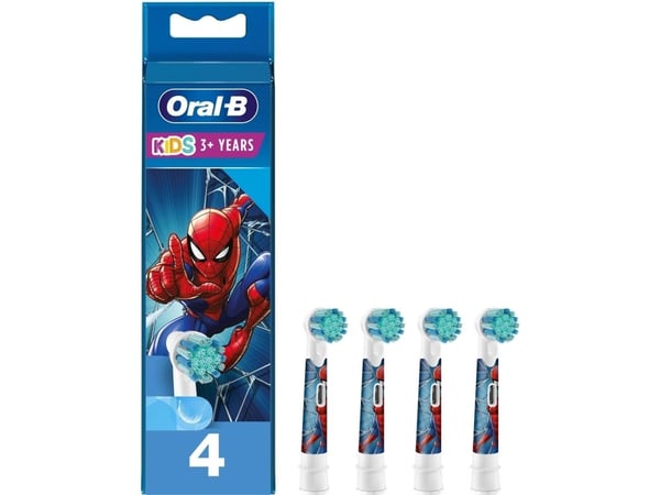 Oral-B Kids Pro Kids3+, 4 styck, Multifärg, Vit, Spider-Man, 3 År, Blåsa