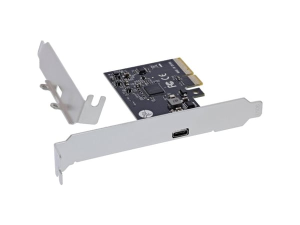 InLine 76660I, PCIe, USB typ-C, hankontakt, låg profil, PCIe 3.0, Taiwan