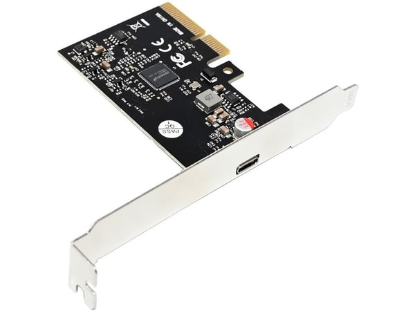 InLine 76660I, PCIe, USB typ-C, hankontakt, låg profil, PCIe 3.0, Taiwan