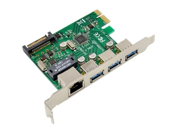 InLine kombikort Gigabit-nätverk och USB 3.2 Gen.1 1x RJ45 3x USB-A (51125R)