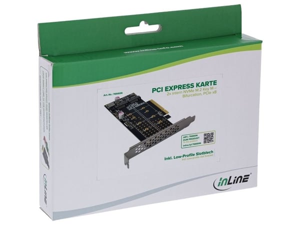 InLine 76660N, PCIe, M.2, Hankjønn, PCIe 3.0, Taiwan, PI6C20400BLE