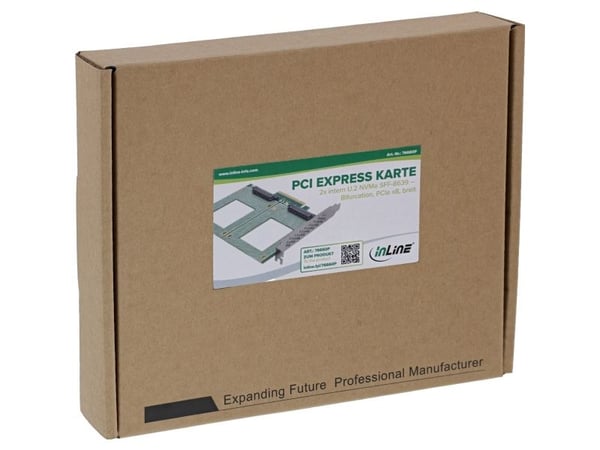 InLine 76660P, PCIe, U.2, urosliitin, PCIe 3.0, Taiwan, 4 Gbit/s.