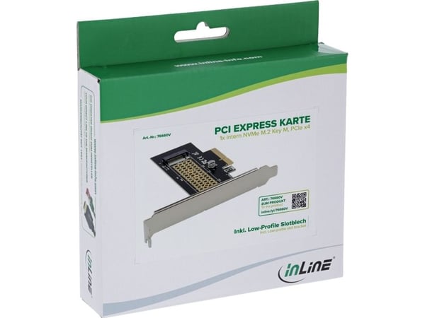 InLine 76660V, PCIe, M.2, Hankjønn, PCIe 3.0, Taiwan, 4 Gbit/s