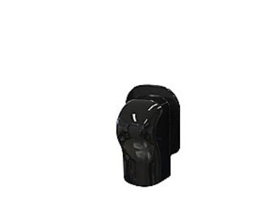 T75-S vægflange - 78x58 mm, Sort RAL 9005