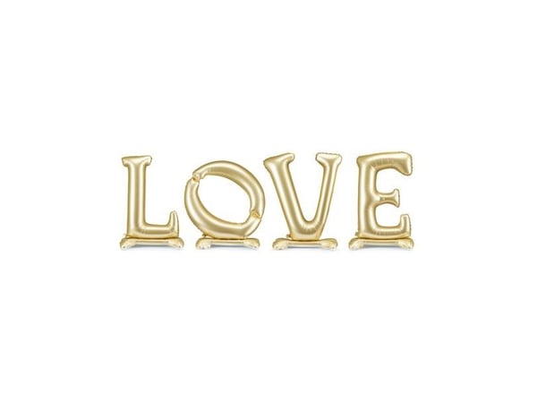 Stående LOVE folieballon, guld