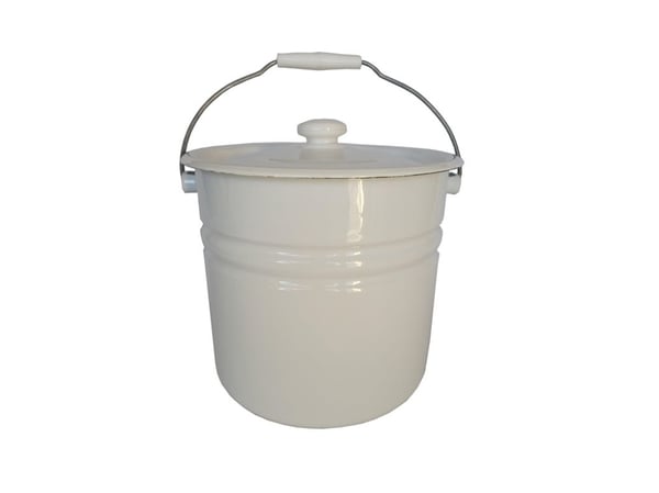 Cedrus hink med lock emaljerad 12 l