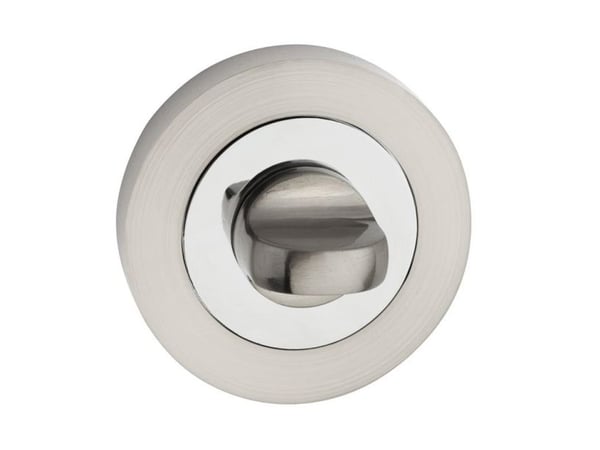 Metal-Bud rundt WC-skilt med gjenge nikkel-krom