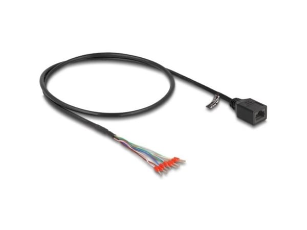 Delock - Nettverkskabel - ferrule (hann) til RJ-45 (hunn) - 50 cm - 5.5 mm - CAT 5e - svart