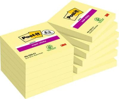 8 + 4 ILMAISEKSI: Post-it Super Sticky tarralaput erittäin vahvat keltaiset 8 kpl + ILMAISEKSI 4 kpl (7100259453)