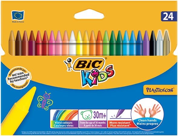BIC Kids, 24 stykker, Flerfarget, Flerfarget, Plast, Hengende boks